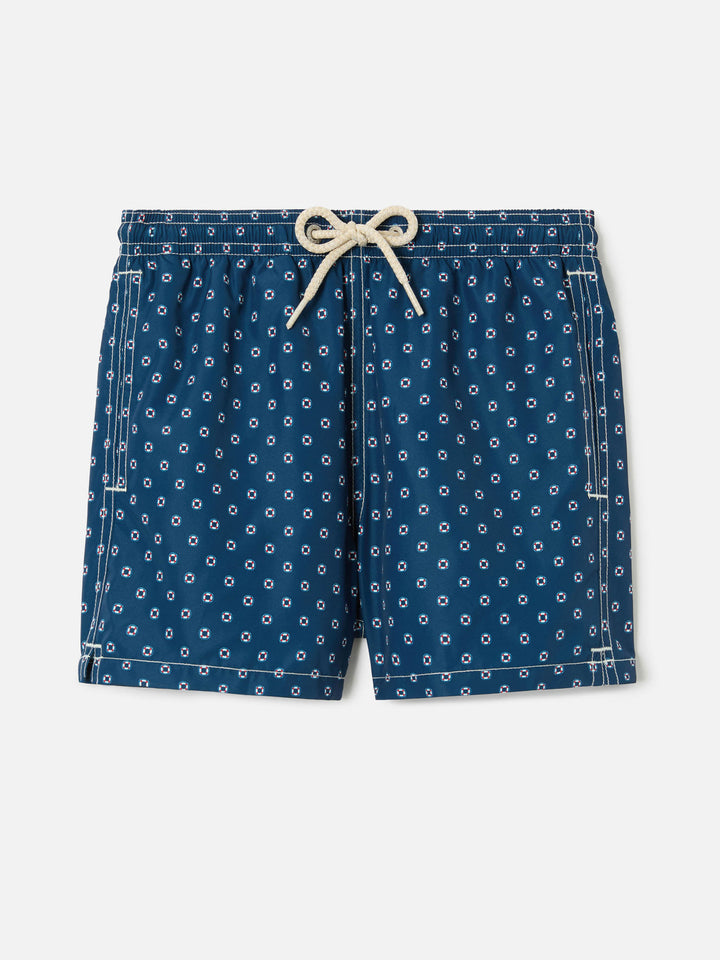 Jean Lighting swim shorts with Mini Life Saver all-over print