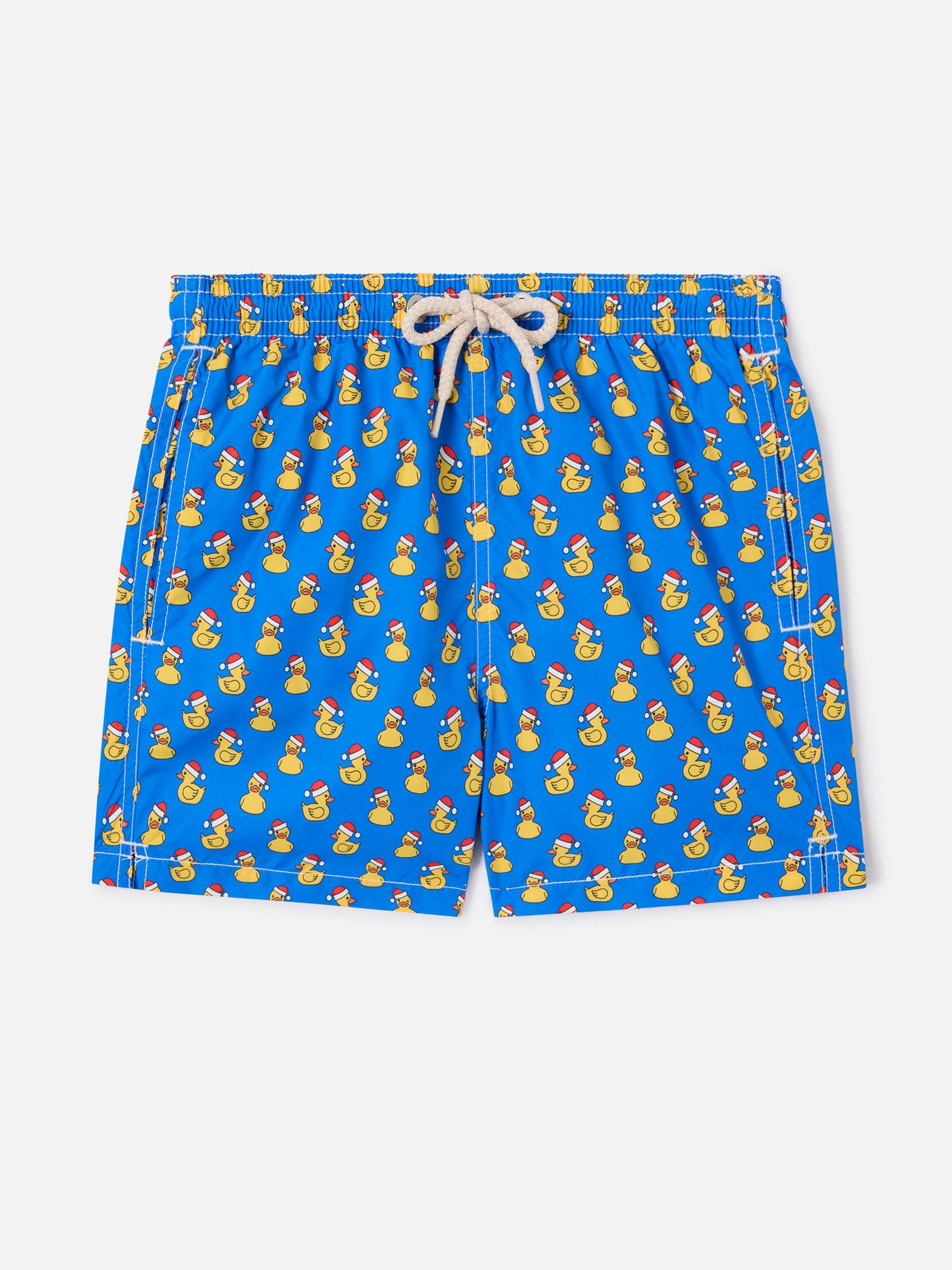 Short de bain garçon en tissu léger avec imprimé canards de Noël 