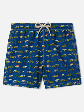 Jean Lighting swim shorts with Dinosaurs and Cars all-over print