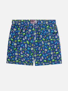 Short de bain garçon à imprimé jeux rétro 