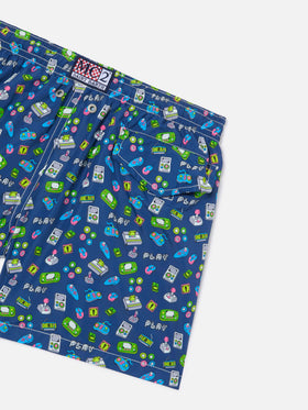 Short de bain garçon à imprimé jeux rétro 