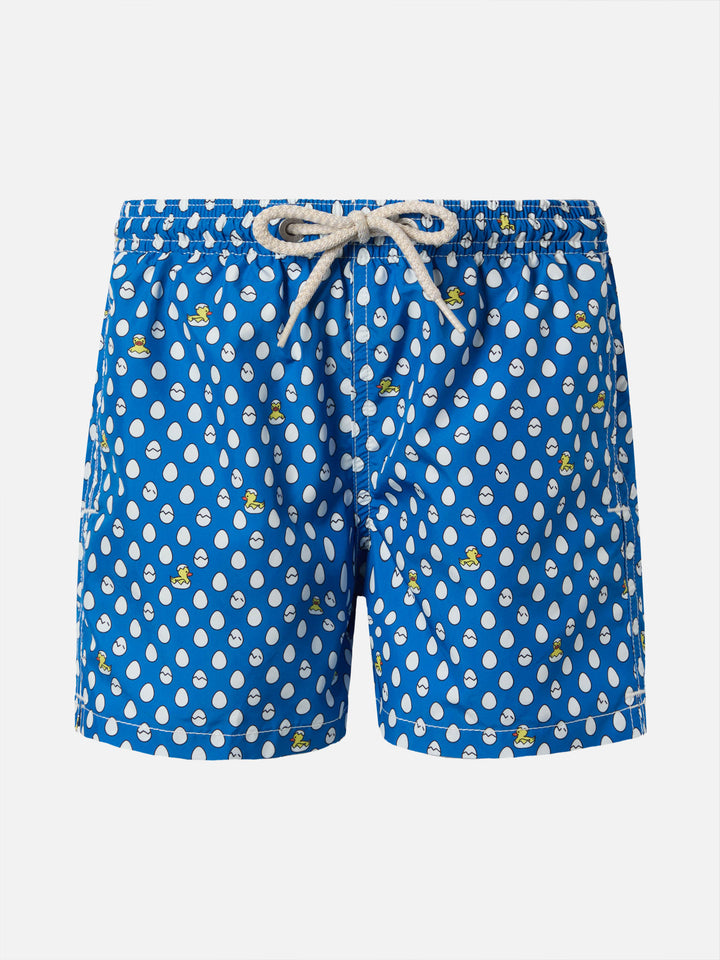 Lightweight fabric swim-shorts Jean with ducky eggs print