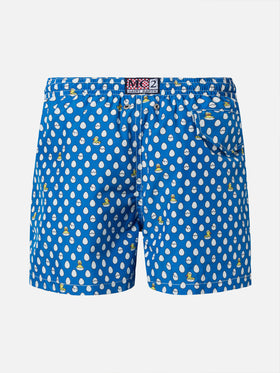 Lightweight fabric swim-shorts Jean with ducky eggs print