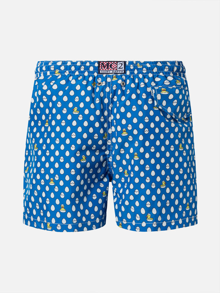 Lightweight fabric swim-shorts Jean with ducky eggs print