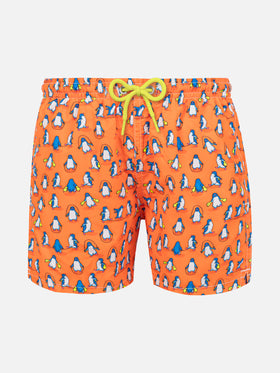 Boy light fabric swim shorts with penguins print - MC2 Saint Barth