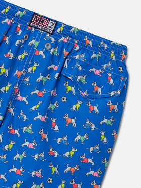 Short de bain garçon en tissu léger Jean Lighting avec imprimé chiens 