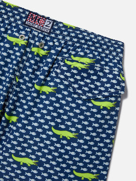 Short de bain garçon en tissu léger Jean Lighting avec imprimé crocodile 