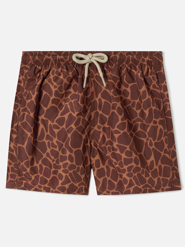 Badeshorts Jean Lighting mit Giraffe Animal-Print 