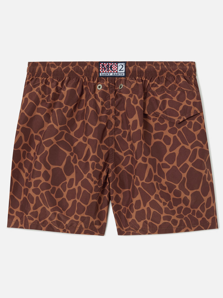 Badeshorts Jean Lighting mit Giraffe Animal-Print 