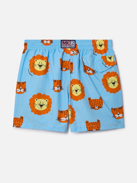 Short de bain garçon en tissu léger Jean Lighting avec imprimé lions 