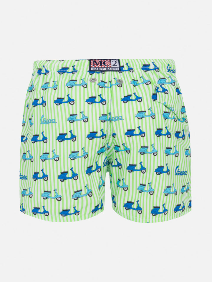 Jean Lighting lightweight fabric swim shorts with Vespa print | VESPA SPECIAL EDITION - MC2 Saint Barth