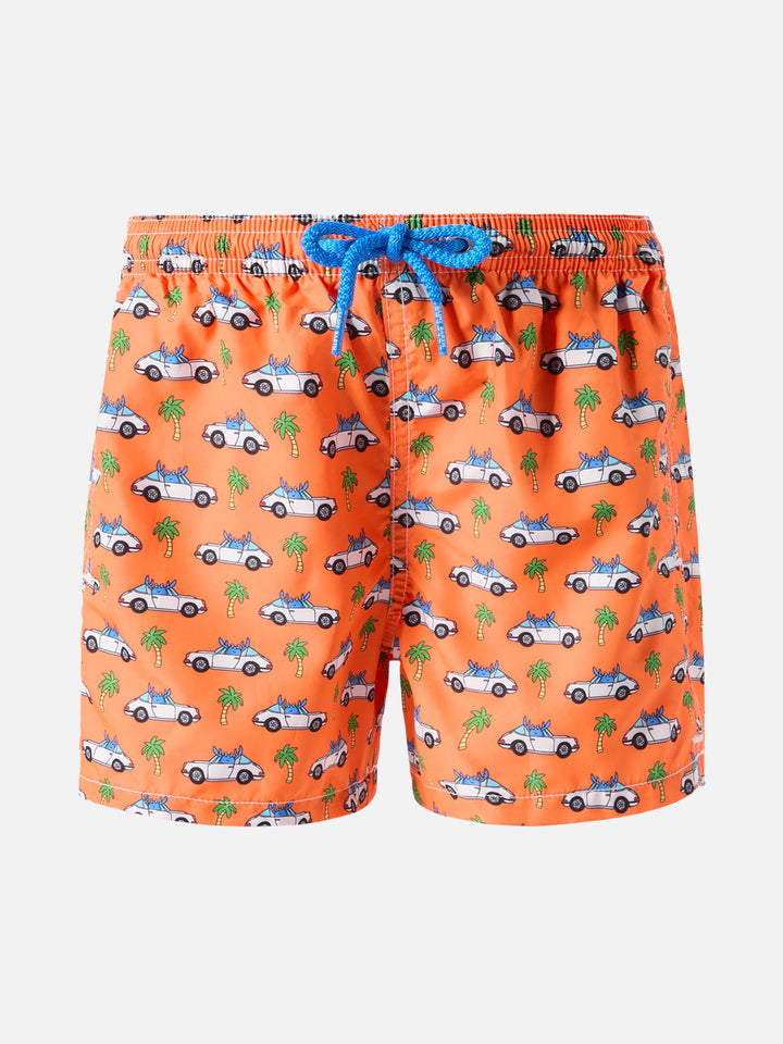 Costume mare Jean Lighting in tessuto leggero con stampa granchi