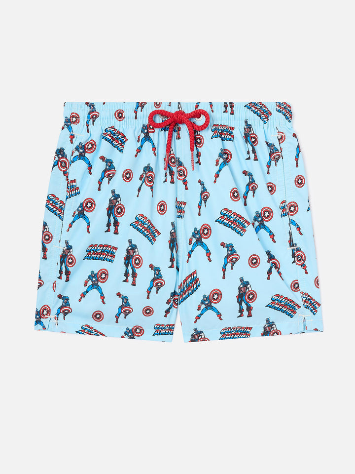 Short de bain Jean Lighting avec imprimé all-over Captain America | Édition spéciale 