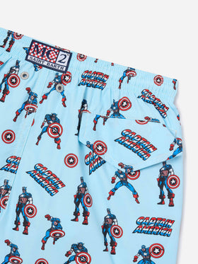 Short de bain Jean Lighting avec imprimé all-over Captain America | Édition spéciale 