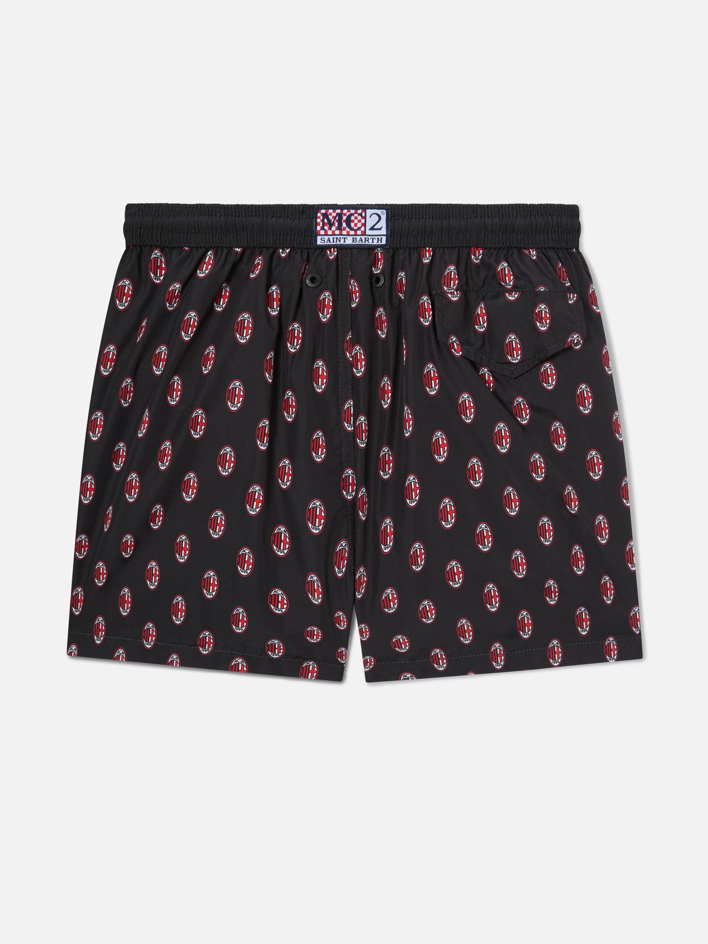 Jean Lighting lightweight fabric swim shorts with Milan logo print|AC MILAN SPECIAL EDITION