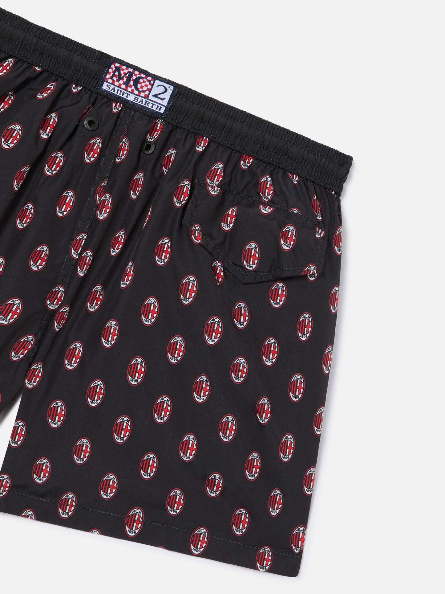 Jean Lighting lightweight fabric swim shorts with Milan logo print|AC MILAN SPECIAL EDITION