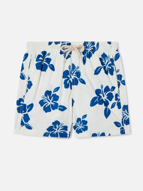 Jean Lighting swim shorts with Hibiscus floral all-over print