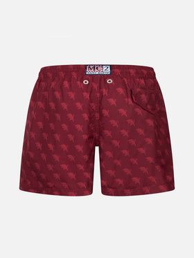 Boy lightweight fabric swimshorts with TORINO print | AC TORINO SPECIAL EDITION - MC2 Saint Barth