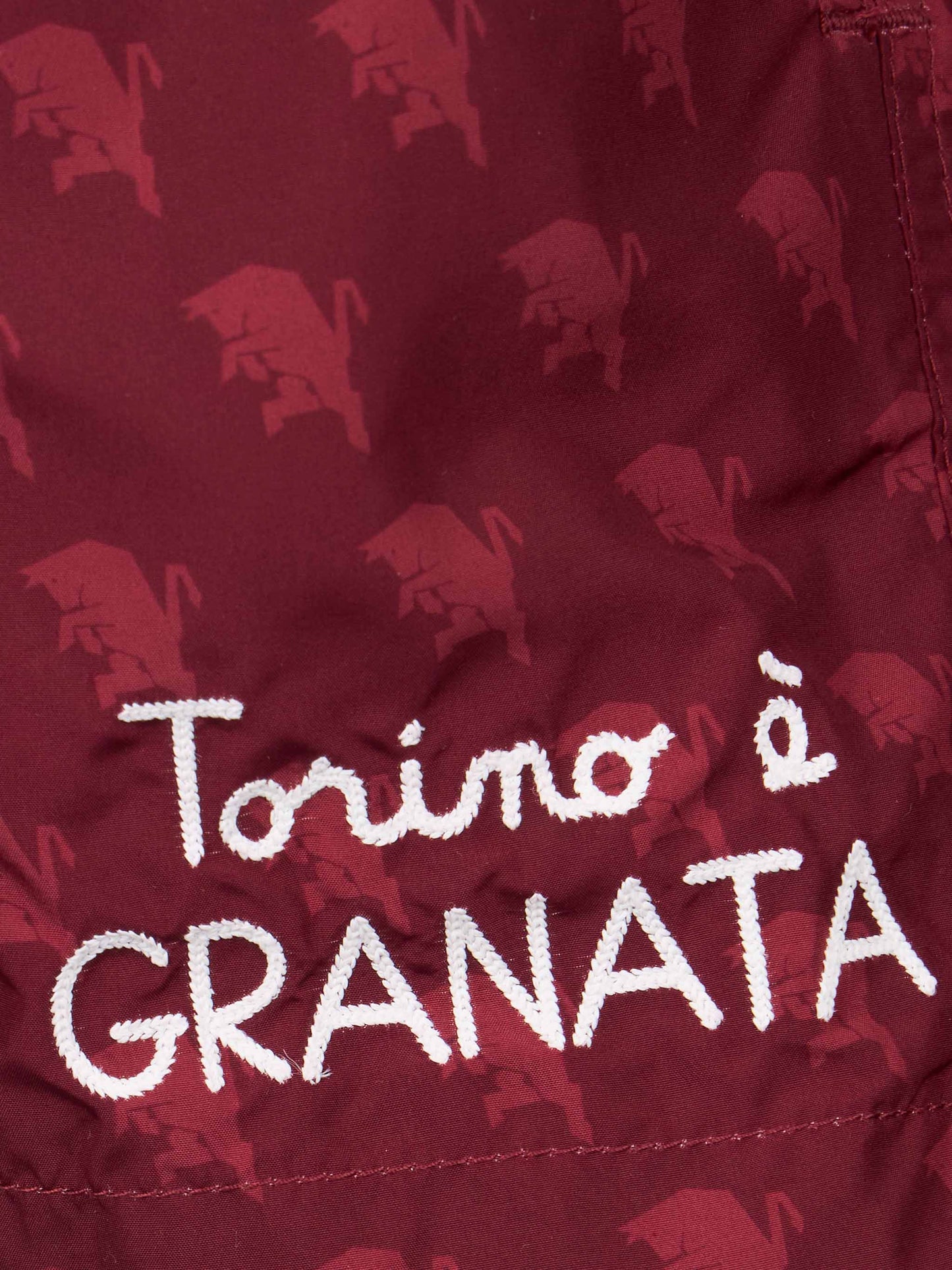 Boy lightweight fabric swimshorts with TORINO print | AC TORINO SPECIAL EDITION - MC2 Saint Barth