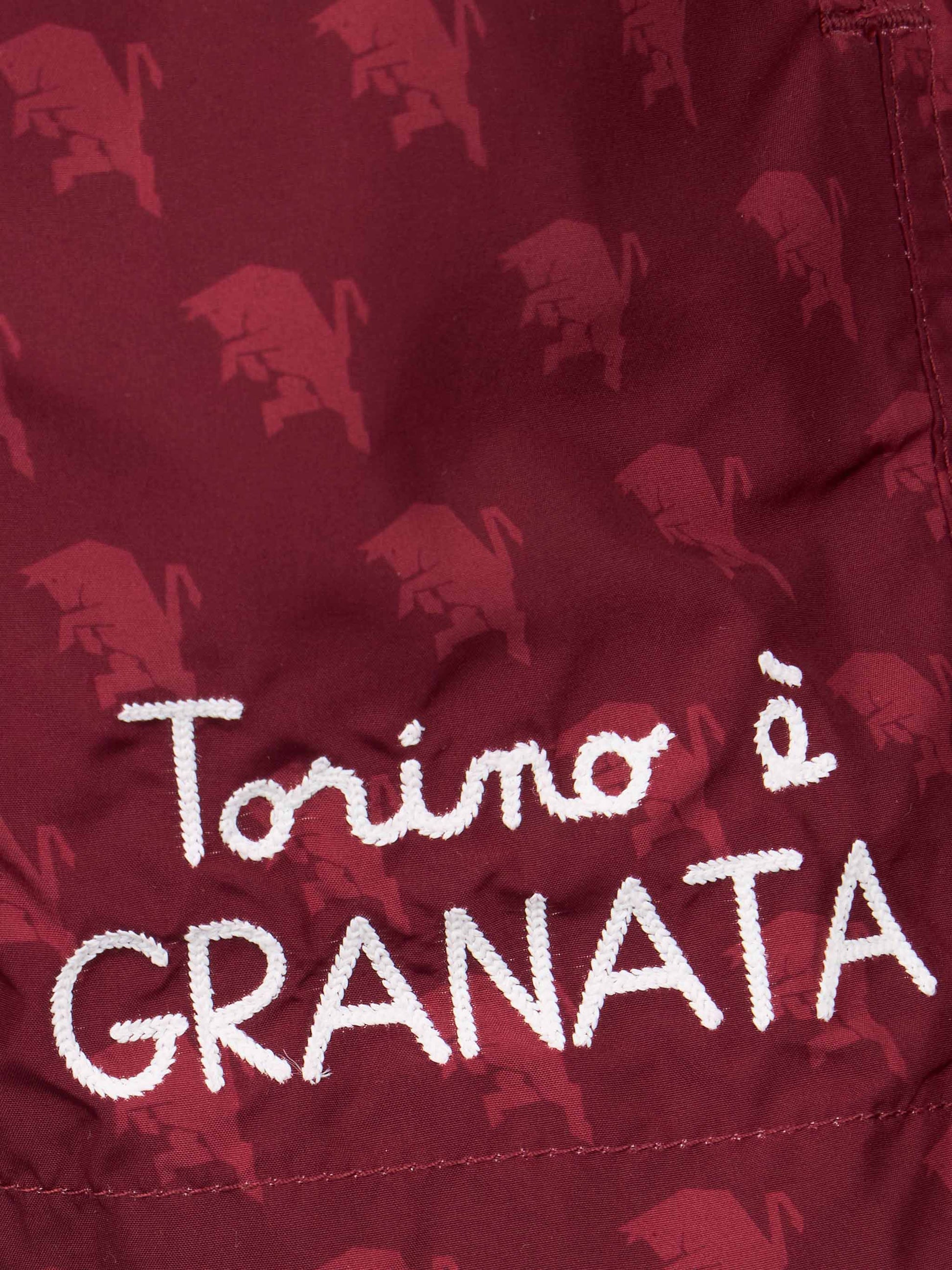 Boy lightweight fabric swimshorts with TORINO print | AC TORINO SPECIAL EDITION - MC2 Saint Barth