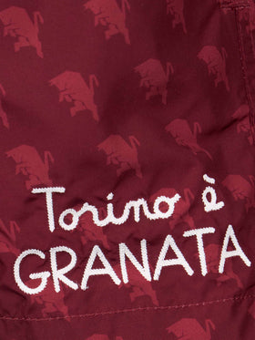 Boy lightweight fabric swimshorts with TORINO print | AC TORINO SPECIAL EDITION - MC2 Saint Barth