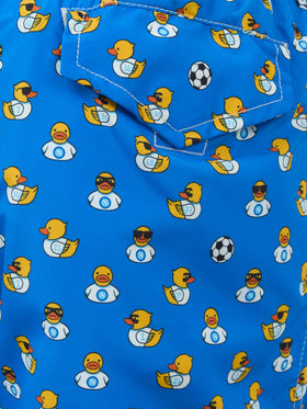 Boy lightweight fabric swim shorts with Ducky and Napoli logo print | SSC NAPOLI SPECIAL EDITION - MC2 Saint Barth