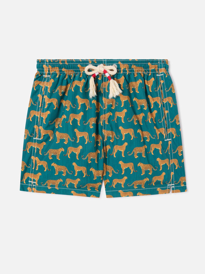 Jean Lighting 70 lightweight swim shorts with cheeta print