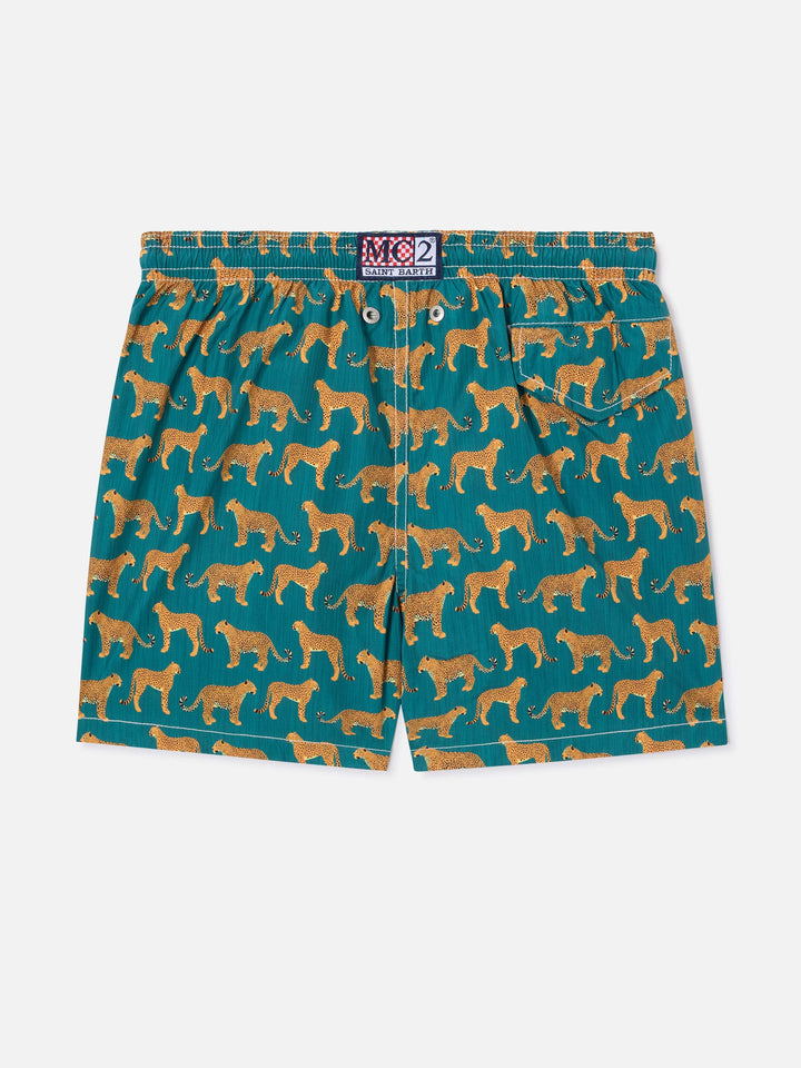 Jean Lighting 70 lightweight swim shorts with cheeta print