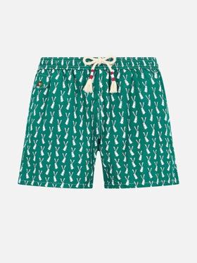 Badeshorts für Jungen aus leichtem Stoff Jean Lighting 70 mit Kaninchen-Print
