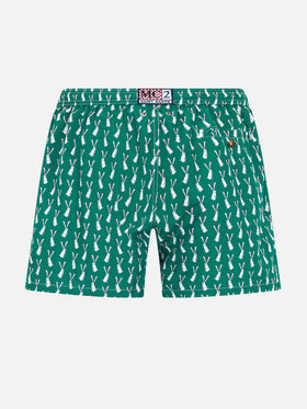 Badeshorts für Jungen aus leichtem Stoff Jean Lighting 70 mit Kaninchen-Print