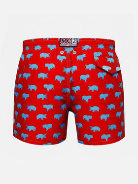 Jean Lighting 70 lightweight swim shorts with hippo print
