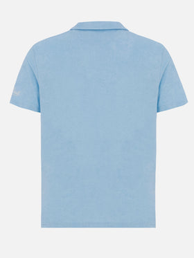 Jeremy light blue terry buttonless polo shirt - MC2 Saint Barth