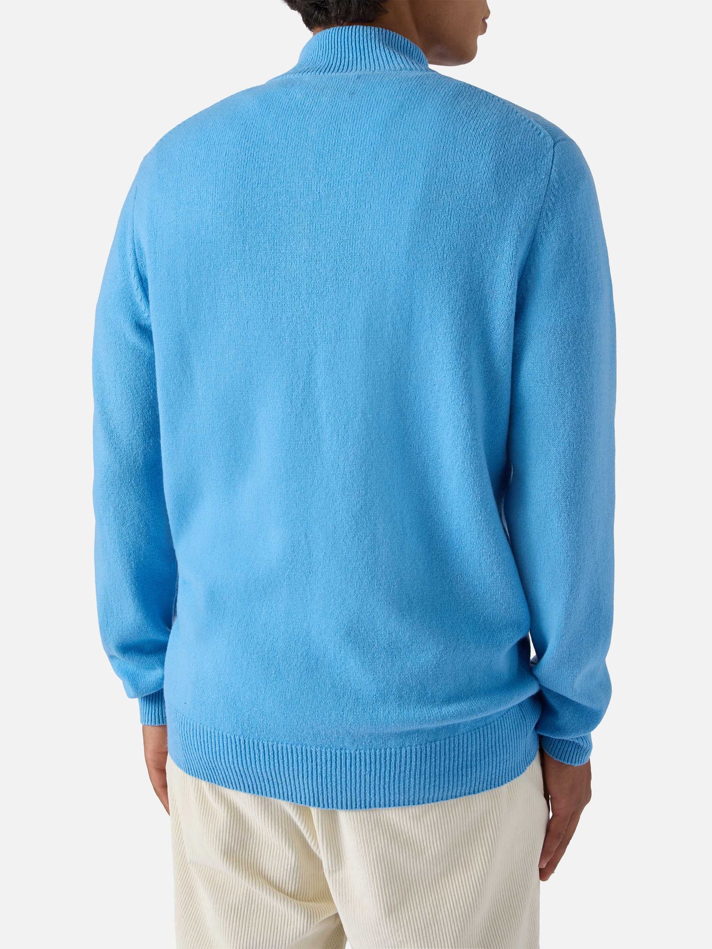 Jermyn lambswool half-zip sweater in powder blue