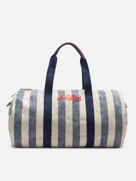 Travel duffel canvas bag Jetleg with striped print - MC2 Saint Barth
