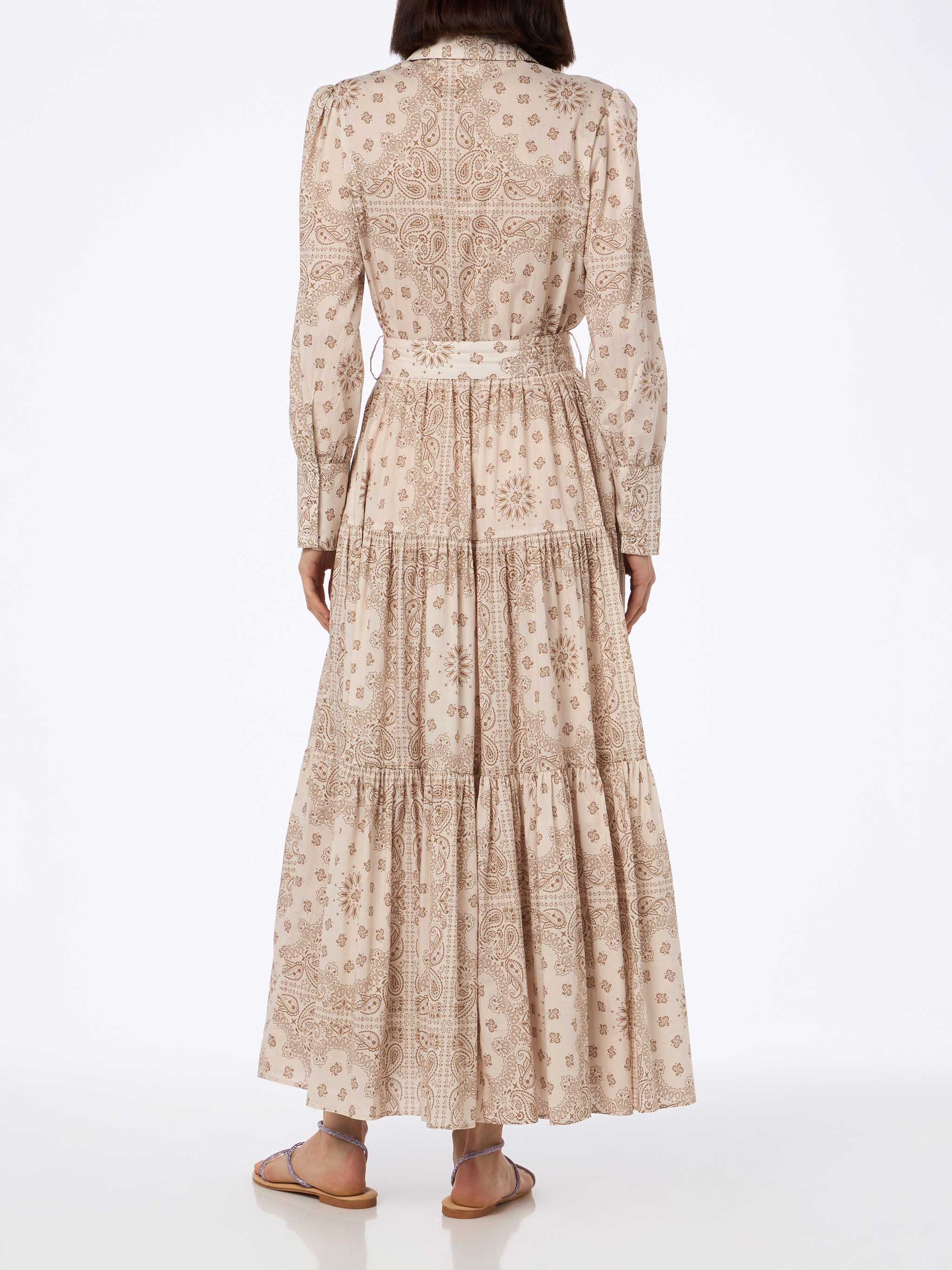 Woman beige bandanna cotton dress Jensen - MC2 Saint Barth
