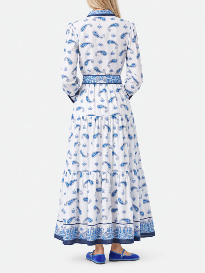 Vestido largo Jensen de algodón con estampado paisley 