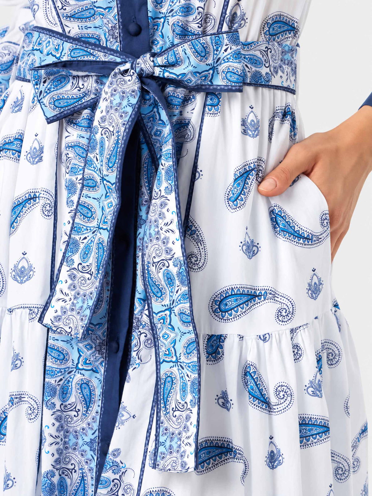 Robe longue Jensen en coton avec imprimé paisley 