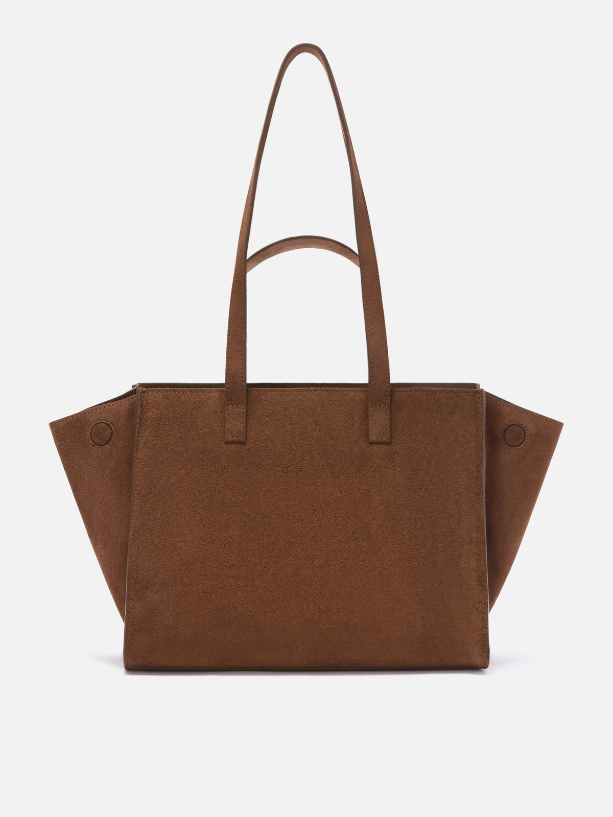 Sac Jour Medium en daim marron avec logo brodé 