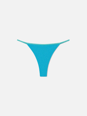 Bas de bikini Jodene en lurex turquoise 