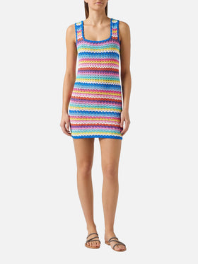 Abito mini Jaisal in cotone crochet