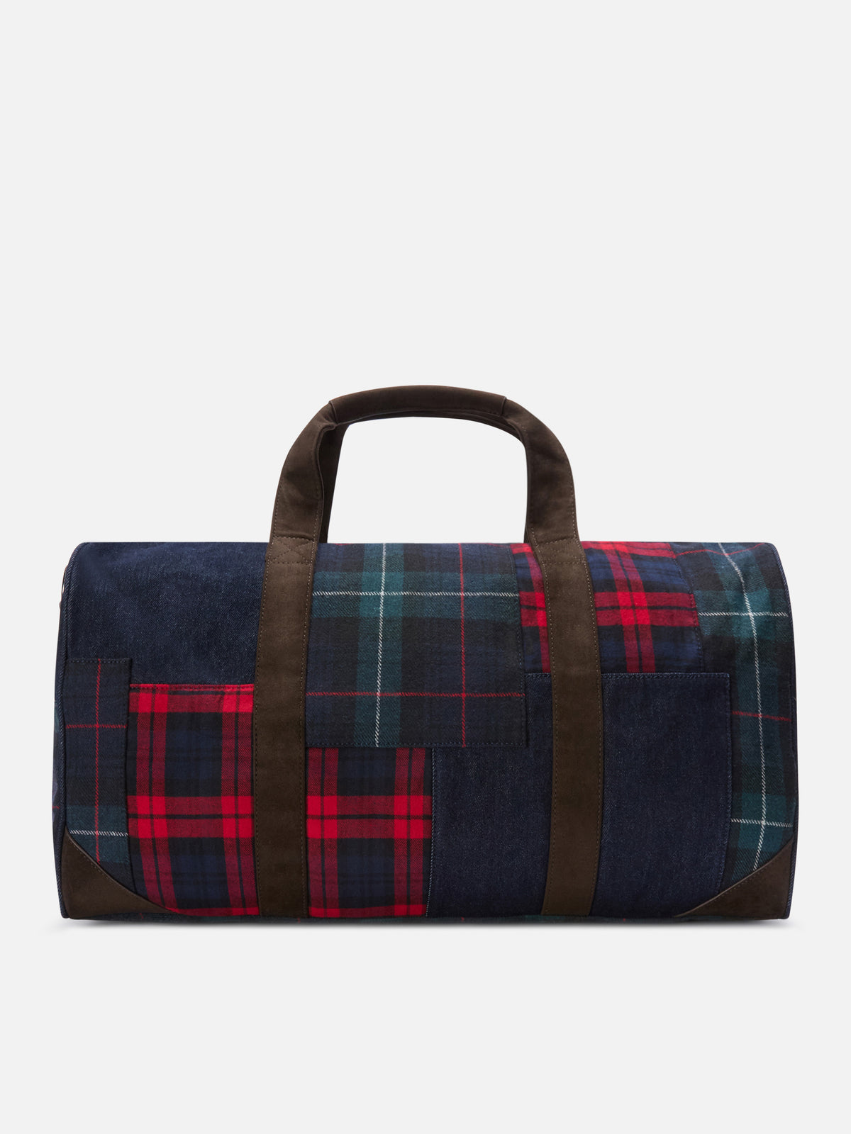 Bolsa de viaje Jetleg en denim patchwork y tartán con detalles en piel sintética 