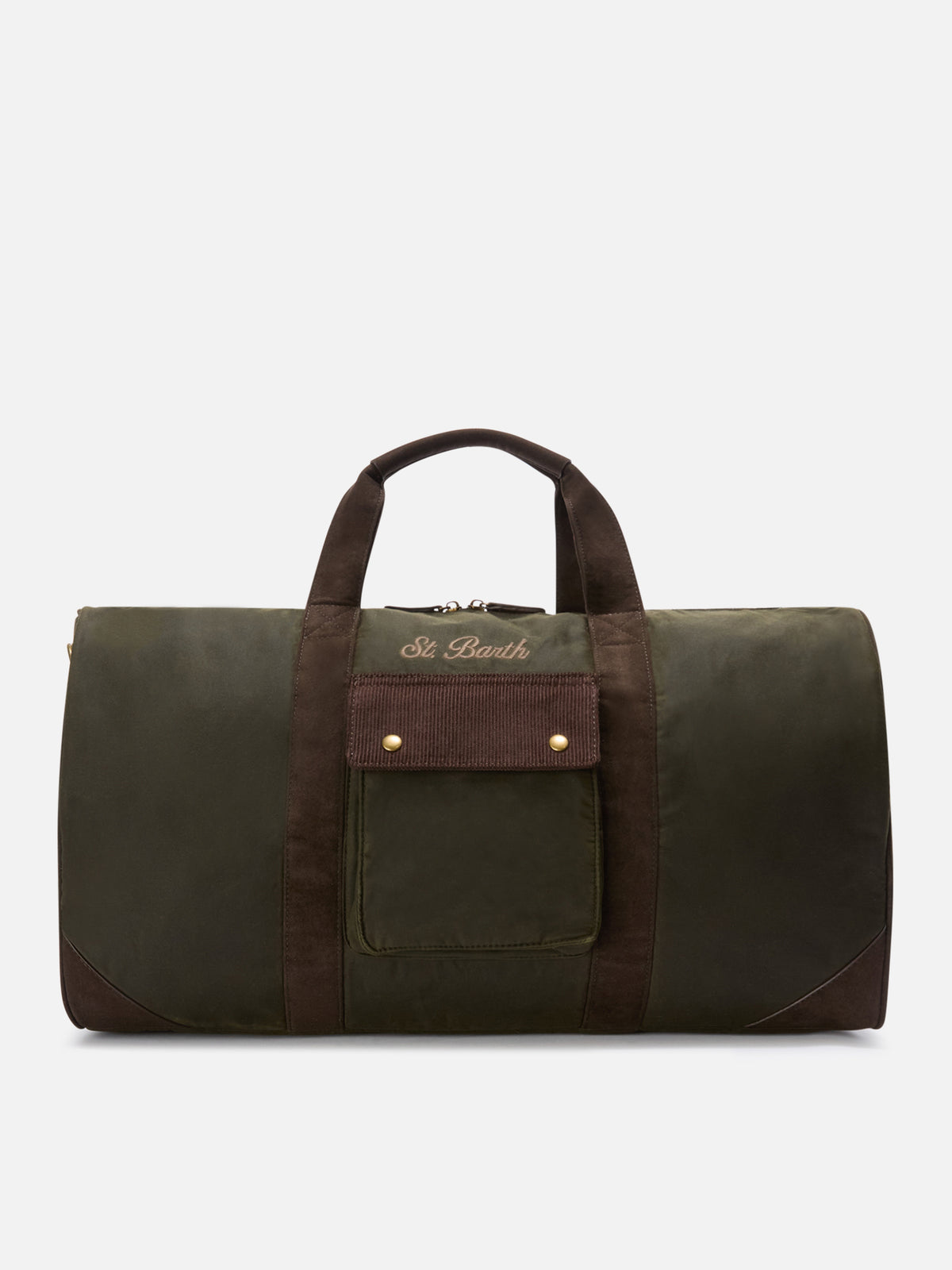 Sac de voyage Jetleg ciré vert militaire avec broderie logo 