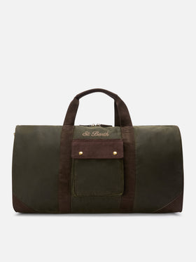 Sac de voyage Jetleg ciré vert militaire avec broderie logo 