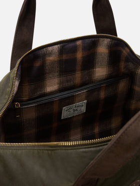 Sac de voyage Jetleg ciré vert militaire avec broderie logo 