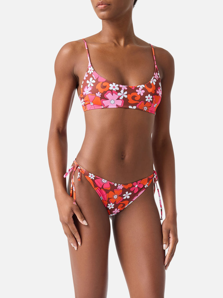Bikini brassière Judy Virgo à fleurs rétro 