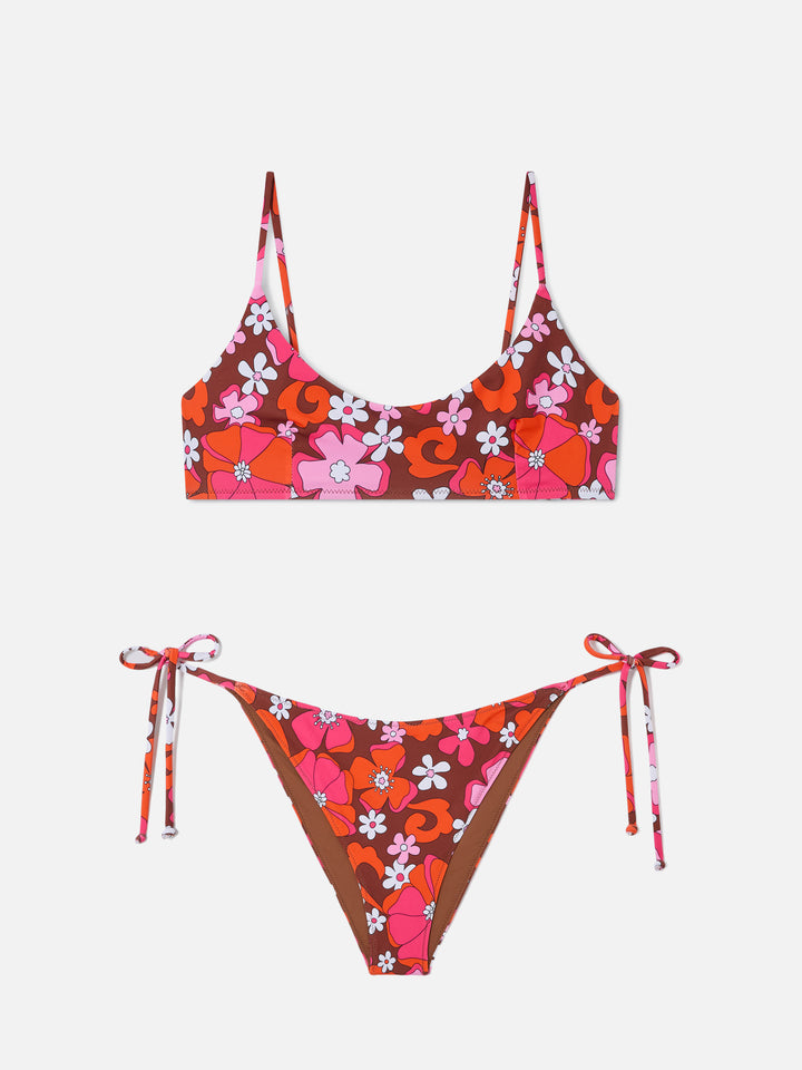 Bikini brassière Judy Virgo à fleurs rétro 