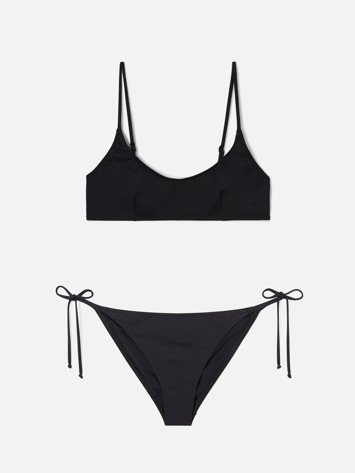 Bikini brassière noir Judy Virgo avec liens à nouer 