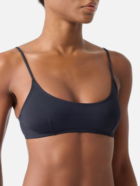 Bikini bralette negro Judy Virgo con lazadas 