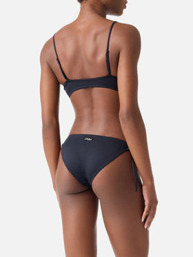 Bikini bralette negro Judy Virgo con lazadas 