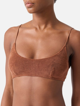 Bikini bralette de rizo marrón Judy Elise 